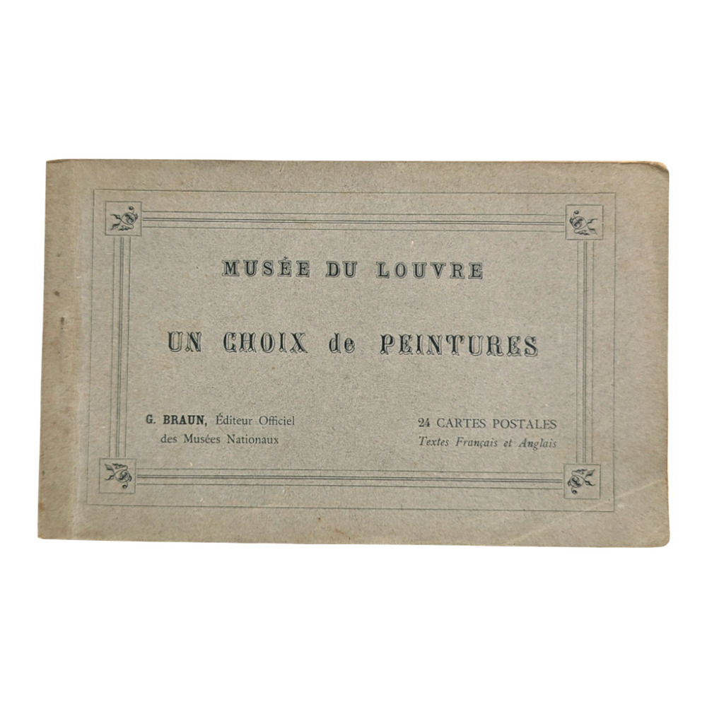 Antique Postcard Album Book Of 24 Musee Du Louvre Paris France Art Paintings